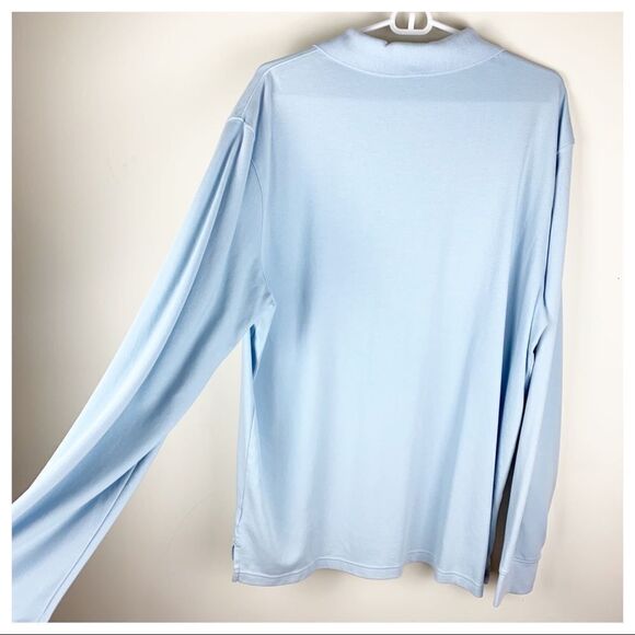 Land's End Light Blue Men’s Long Sleeve Knit Polo - Picture 6 of 11